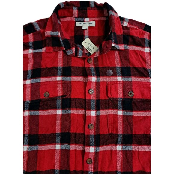 Aeropostale Men's Large Flannel Shirt Lumberjack Red Black Buffalo Check Plaid - Picture 2 of 8